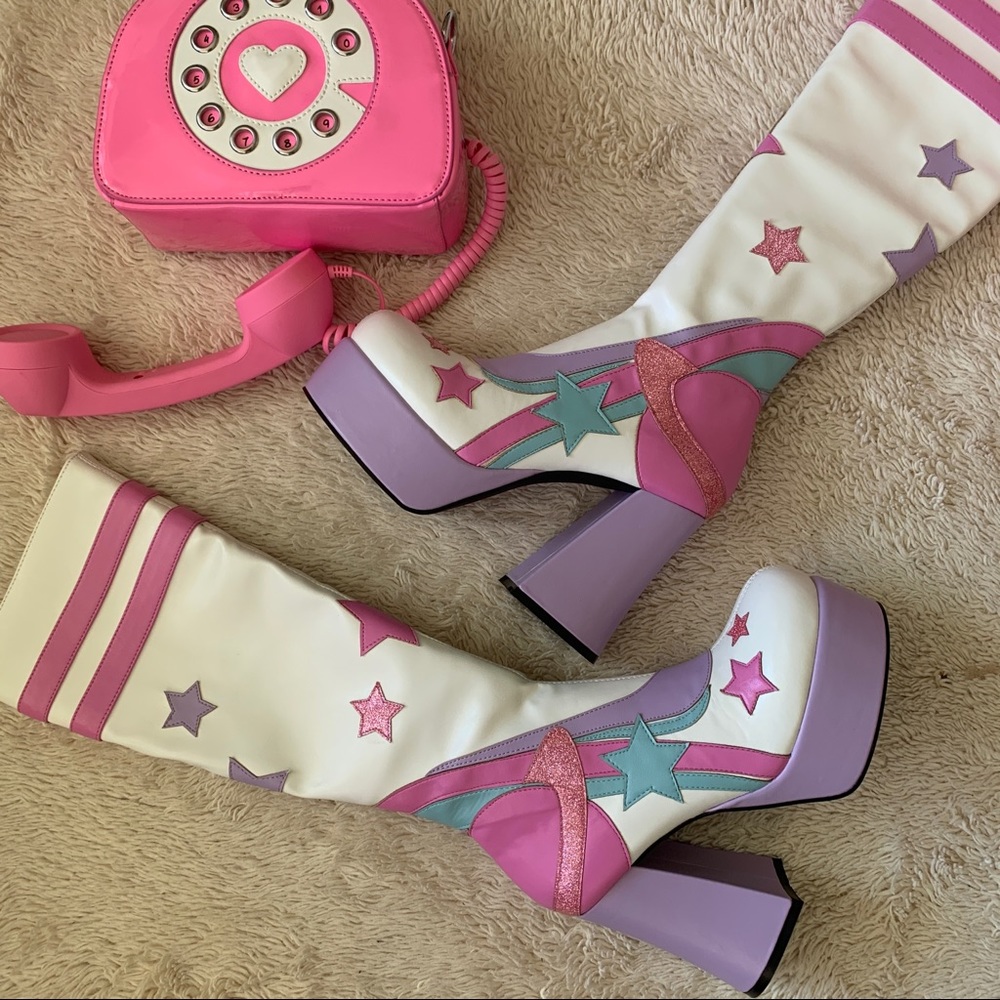 New Sugar Thrillz Platform Disco Boots - Picture 2 of 7